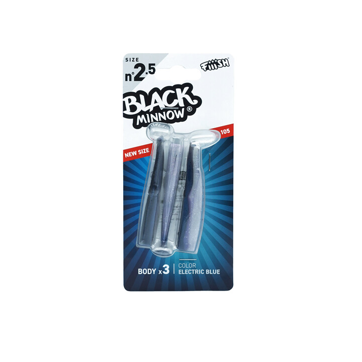 Corps Black Minnow Taille N°2.5 105mm ELECTRIC BLUE X3