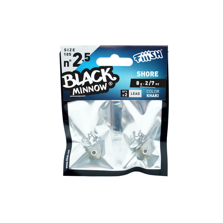 Têtes Plombées Black Minnow Taille N°2.5 105mm 8 G PACK