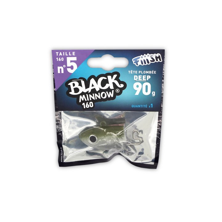 Têtes Plombées Black Minnow Taille N°5 160mm 90g PACK
