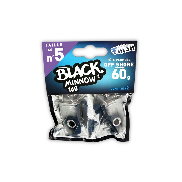 Têtes Plombées Black Minnow Taille N°5 160mm