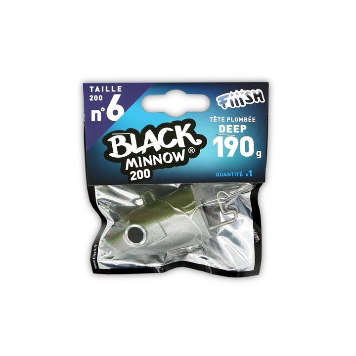 Têtes Plombées Black Minnow Taille N°6 200mm