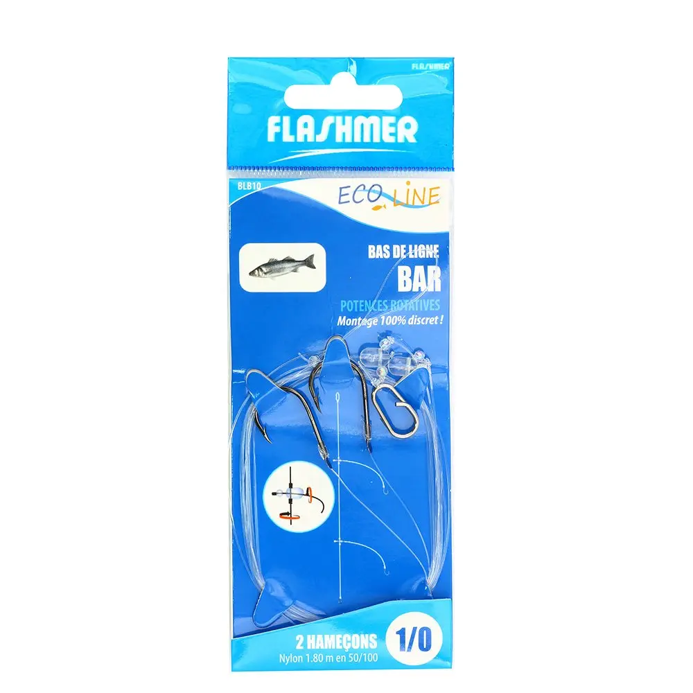 Bas de ligne Bar 2 hameçons Prêt à pêcher