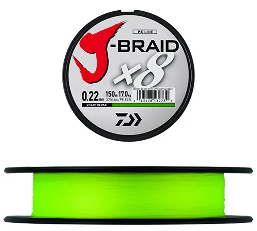 [12750013] J-Braid X8 Chartreuse (150m, 0.13mm PE#1 8 kg)
